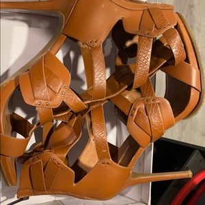 Bcbg dark caramel colored sandals size 12